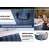 Whirlpool gonfiabile, rotondo 180x70cm per 4 persone pareti esterne in materiale resistente potenti getti massaggianti
