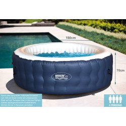 Whirlpool aufblasbar, rund 180x70cm für 4 Personen Außenwänden aus robustem Material kraftvolle Massagedüsen