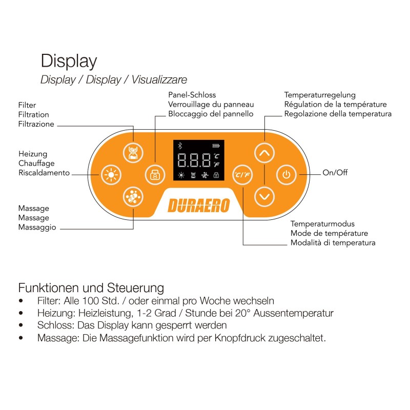 SPA Whirlpool Fernbedienung (nur für Duraero SPA Serie)