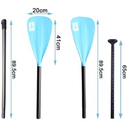 PAGAIE RÉGLABLE EN 4 PARTIES POUR STAND UP PADDLE ET KAYAK, BLEU, 165 CM - 240 CM