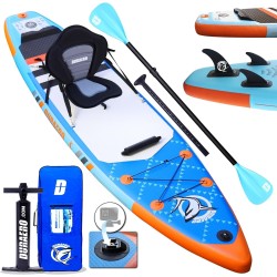 2024 Neuheit! Stand up Paddling Board Aufblasbare SUP Board Set, 330x76x15cm, bis 150kg, Komplettes Zubehör