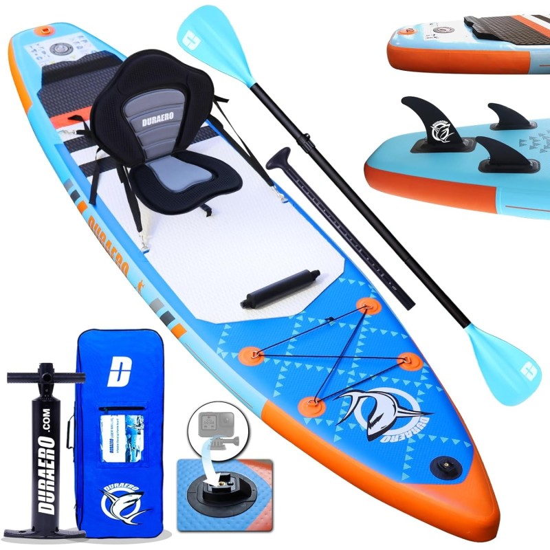 Stand up Paddling Board Inflatable SUP Board Set, 330x76x15cm, up to 150kg, Complete Accessories, Blue