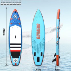 Stand up Paddling Board Inflatable SUP Board Set, 330x76x15cm, up to 150kg, Complete Accessories, Blue