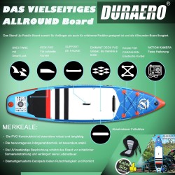 Stand up paddle Board gonflable sup Board set, 330x76x15cm, jusqu'à 150 kg, ensemble complet d'accessoires, bleu