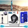Inflatable Stand - up Paddle Board, Kayak seat, 330x76x15 cm, Complete accessories, Blue camouflage