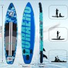 Inflatable Stand - up Paddle Board, Kayak seat, 330x76x15 cm, Complete accessories, Blue camouflage