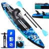 Inflatable Stand - up Paddle Board, Kayak seat, 330x76x15 cm, Complete accessories, Blue camouflage
