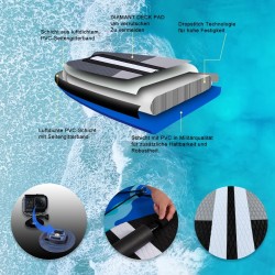 Inflatable Stand - up Paddle Board, Kayak seat, 330x76x15 cm, Complete accessories, Blue camouflage