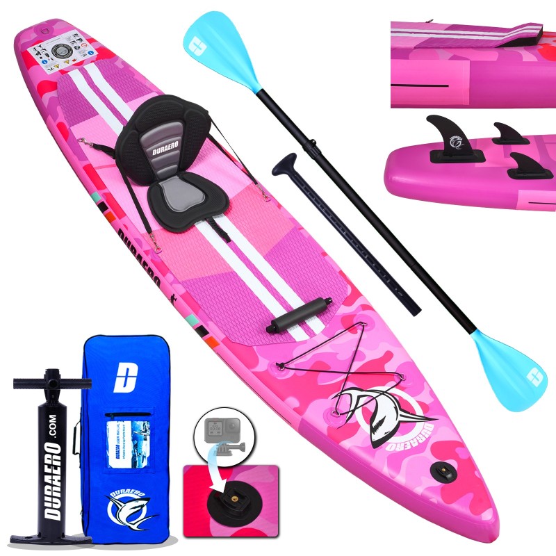 Tabla de paddle stand - up. Conjunto de tabla de SUP inflable,  330x76x15 cm, capacidad de carga hasta 150 kg, rosa