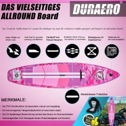 Planche de paddle stand - up. Ensemble de planche de SUP gonflable, 330x76x15 cm, capacité de charge jusqu’à 150 kg, rose