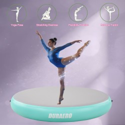 Tumbling Matte Air Matte Track aufblasbar Gymnastikmatte Turnmatte mit Luftpumpe Mintgrün, Rund