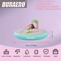 Tumbling Matte Air Matte Track aufblasbar Gymnastikmatte Turnmatte mit Luftpumpe Mintgrün, Rund