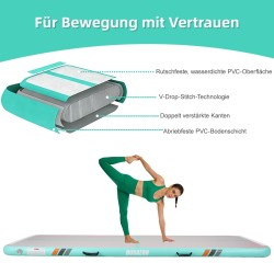 Airtrack Matte Tumbling Matte Gymnastikmatte Trainingsmatte Turnmatte mit Luftpumpe 300x100x10CM 400x100x10 CM
