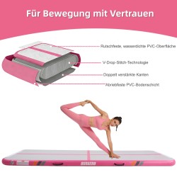 Airtrack Matte Tumbling Matte Gymnastikmatte Trainingsmatte Turnmatte mit Luftpumpe 300x100x10CM 400x100x10 CM