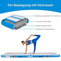 Airtrack Matte Tumbling Matte Gymnastikmatte Trainingsmatte Turnmatte mit Luftpumpe 300x100x10CM 400x100x10 CM