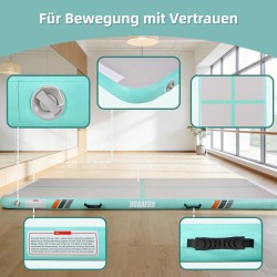 Airtrack Matte Tumbling Matte Gymnastikmatte Trainingsmatte Turnmatte mit Luftpumpe 300x100x10CM 400x100x10 CM