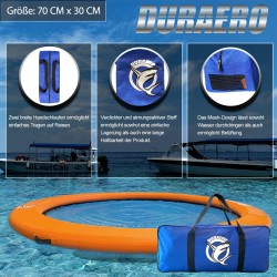 AUFBLASBARE WASSER HÄNGEMATTE, RUNDES SCHWIMMDOCK, SCHWIMMRING FÜR SEE & POOL Für 2~3 Personen