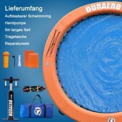 AUFBLASBARE WASSER HÄNGEMATTE, RUNDES SCHWIMMDOCK, SCHWIMMRING FÜR SEE & POOL Für 2~3 Personen