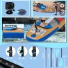 Stand up paddle board Aufblasbare SUP Board Set, Komplettes Zubehör, 330x76x15cm, Tragkraft bis 150Kg, in Holzoptik