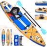 Stand up paddle board Aufblasbare SUP Board Set, Komplettes Zubehör, 330x76x15cm, Tragkraft bis 150Kg, in Holzoptik