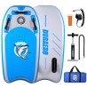 Bodyboard gonflable bleu 105x53x10 cm, poignées, laisse, pompe et kit réparation