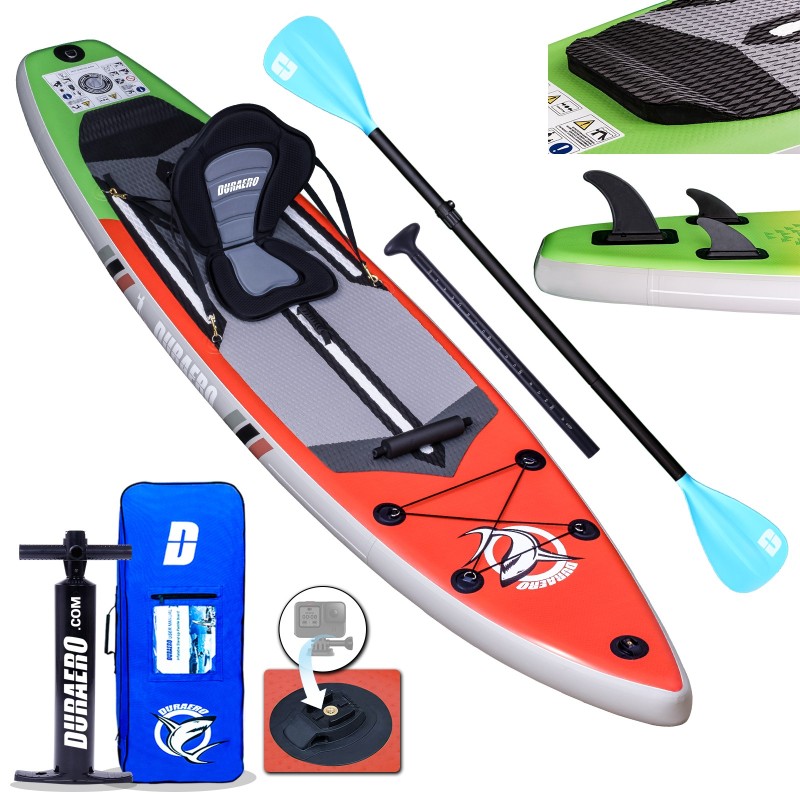 Tabla Paddle Surf Hinchable, Stand Up Paddle Board Tabla de Surf Premium  con Asiento de Kayak, Soporte para cámara, Remo Doble y Juego Completo de  Accesorios, 330x76x15cm, hasta 150kg, Rojo : 