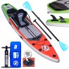 Tabla de paddleboarding inflable SUP, tamaño 330x76x15cm, capacidad de hasta 150kg, color rojo