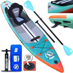 Stand up Paddling Board Inflatable SUP Board Set, 330x76x15cm, up to 150kg, Complete Accessories, Blue